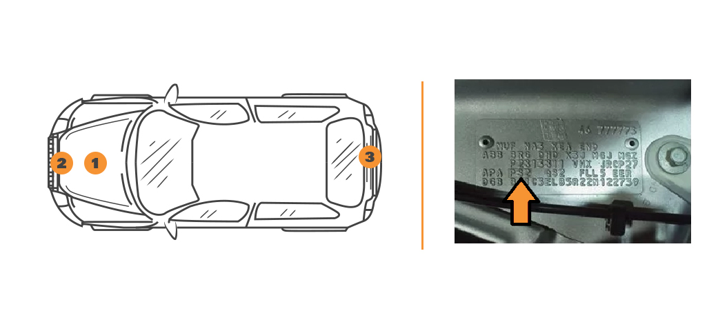 Emplacement code couleur Chrysler