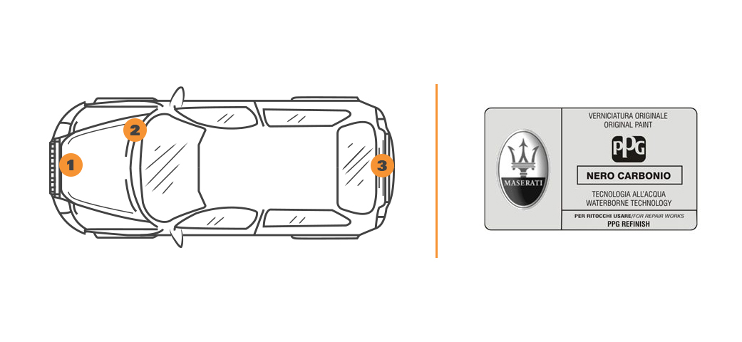 Emplacement code couleur Maserati